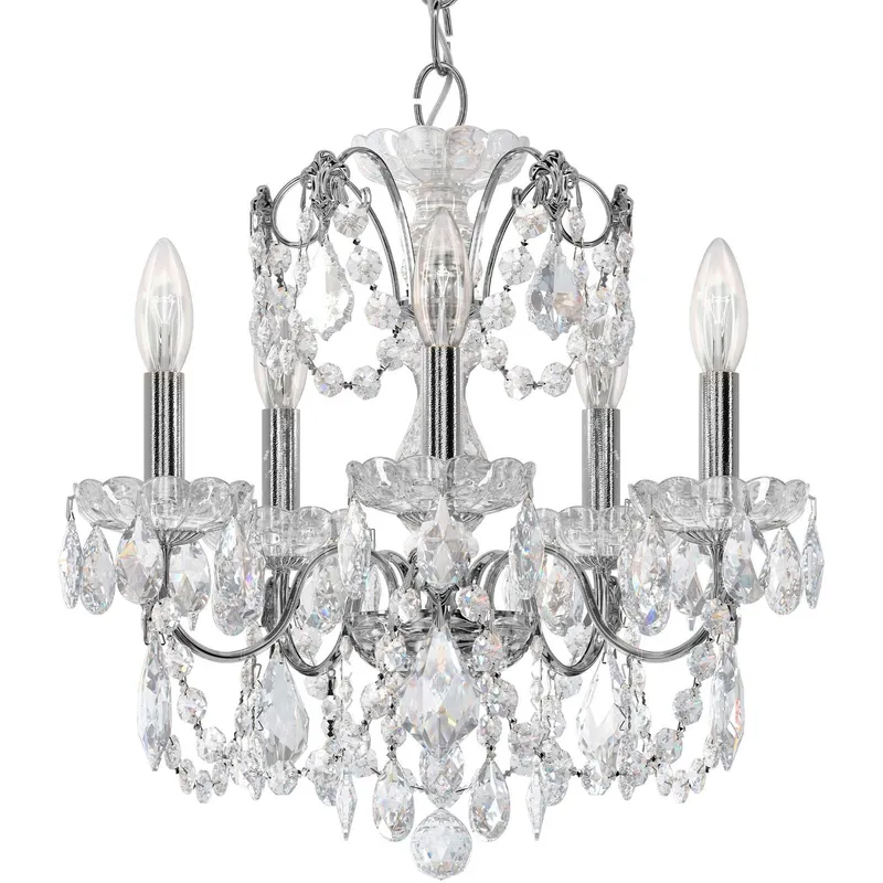 Century 5 Light 17 inch Polished Silver Chandelier Ceiling Light