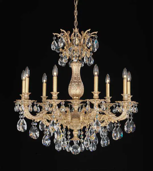Milano 9 Light Parchment Gold Chandelier Ceiling Light in Heritage, Parchment Gold Cast