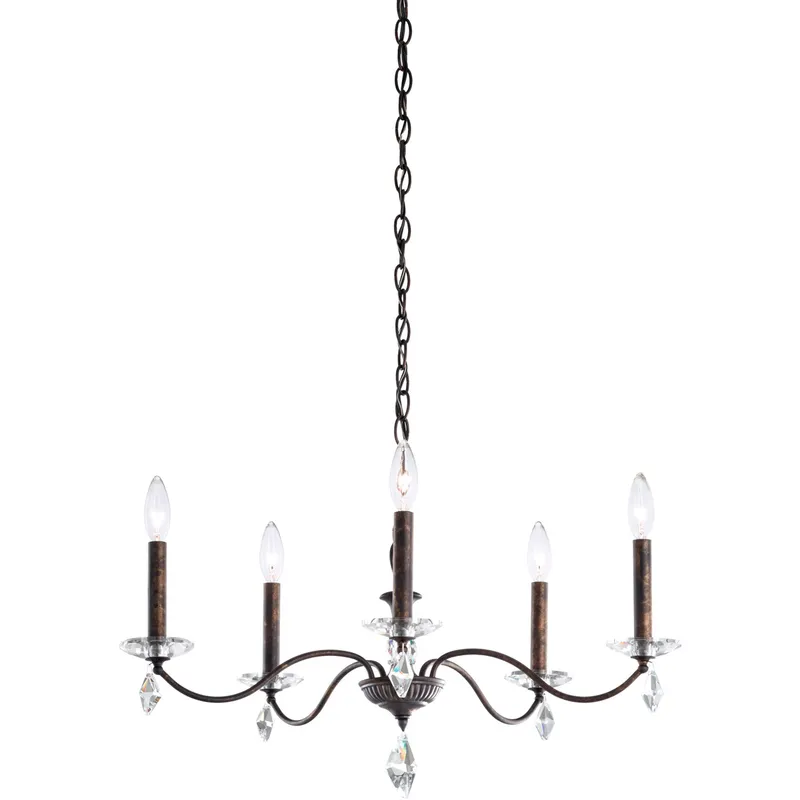 Modique 5 Light 27 inch Antique Silver Chandelier Ceiling Light