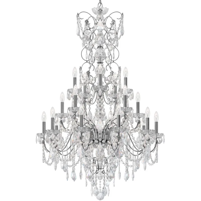Century 20 Light 37 inch Polished Silver Chandelier Ceiling Light