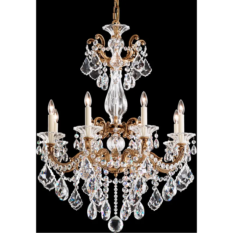 La Scala 8 Light Florentine Bronze Chandelier Ceiling Light in Florentine Bronze Cast, Radiance