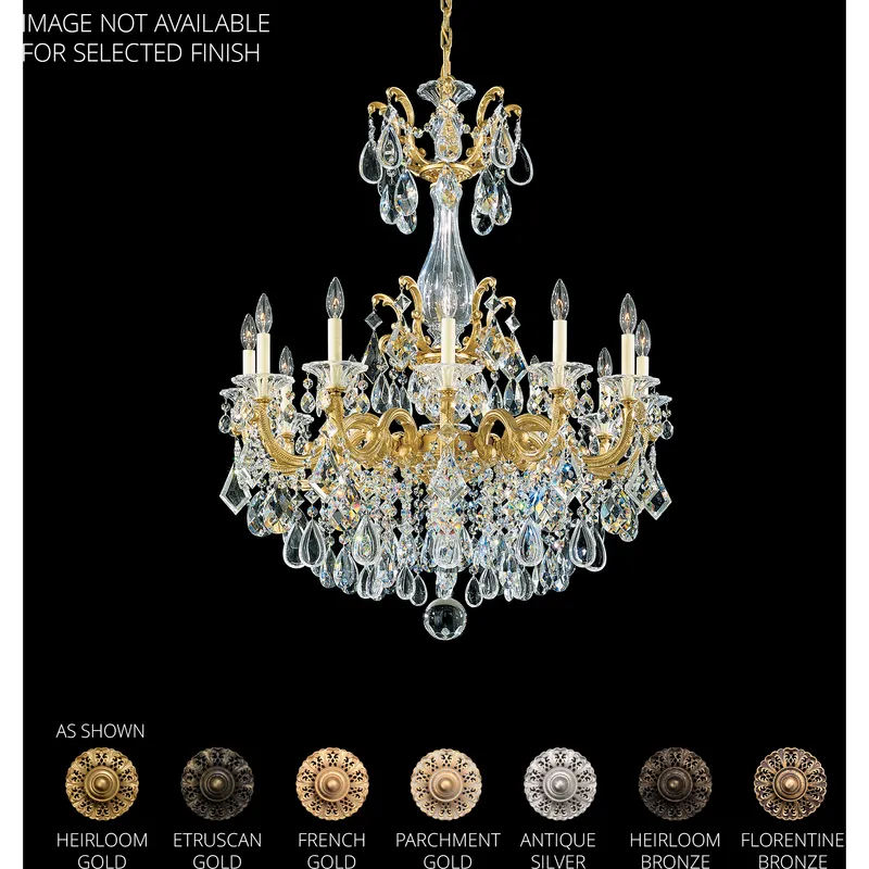 La Scala 12 Light Etruscan Gold Chandelier Ceiling Light in Radiance