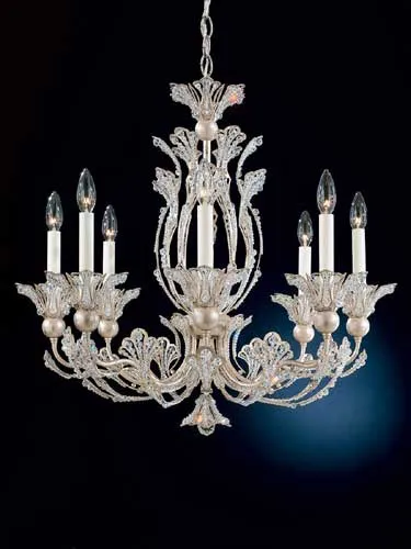 Rivendell 8 Light Antique Silver Chandelier Ceiling Light in Radiance