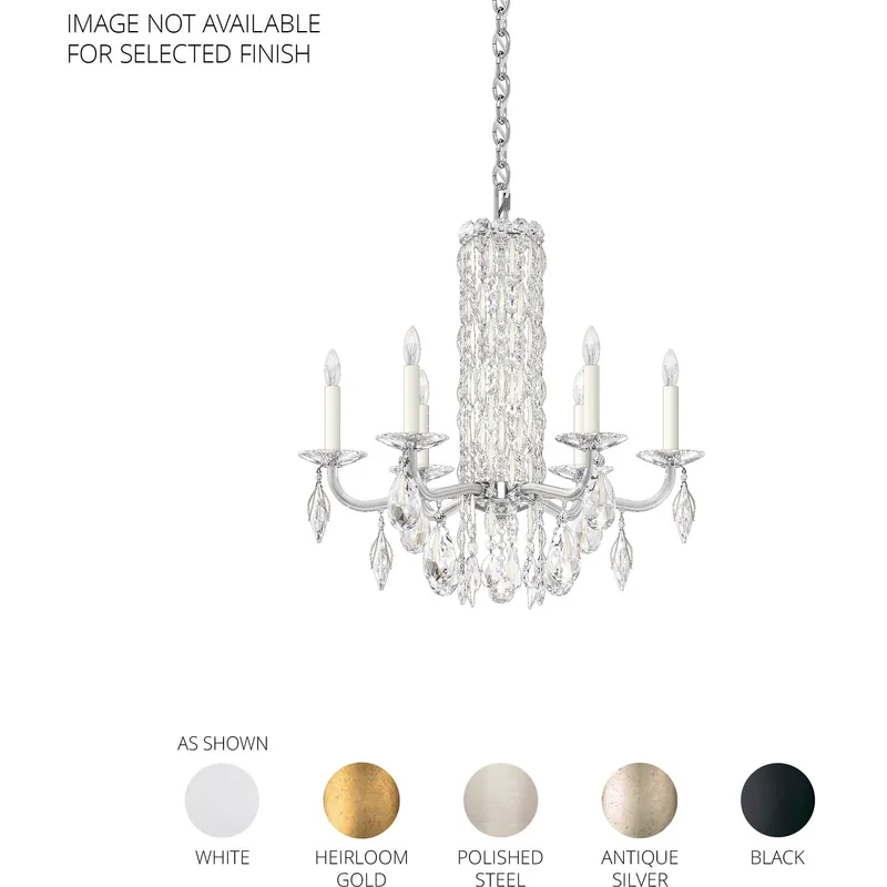 Siena 6 Light Black Chandelier Ceiling Light in Radiance, No Spikes