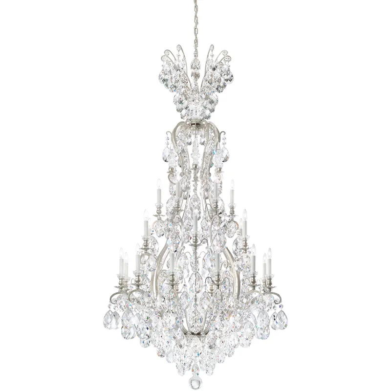 Renaissance 25 Light 36 inch Antique Silver Chandelier Ceiling Light in Heritage