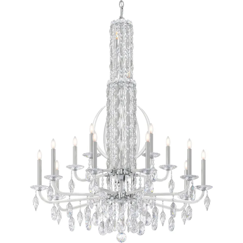 Siena 17 Light Polished Stainless Steel Chandelier Ceiling Light in Radiance
