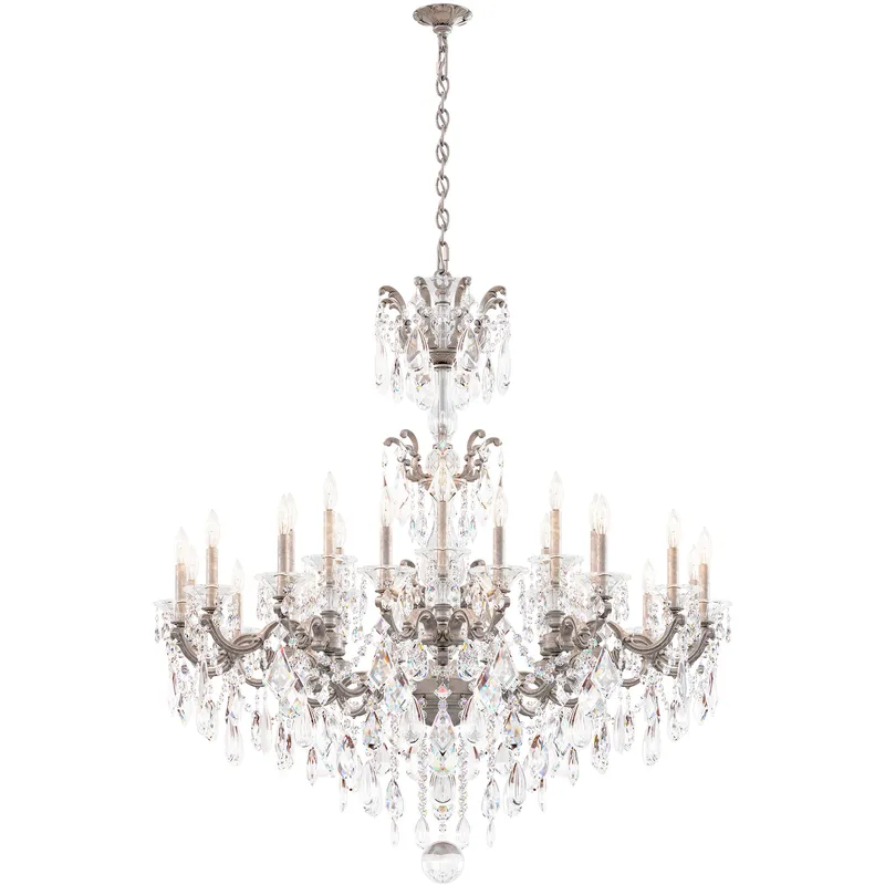 La Scala 24 Light 46 inch Antique Silver Chandelier Ceiling Light in Heritage, Antique Silver Cast