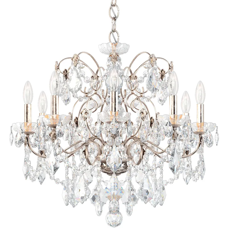 Century 9 Light 26 inch Antique Silver Chandelier Ceiling Light