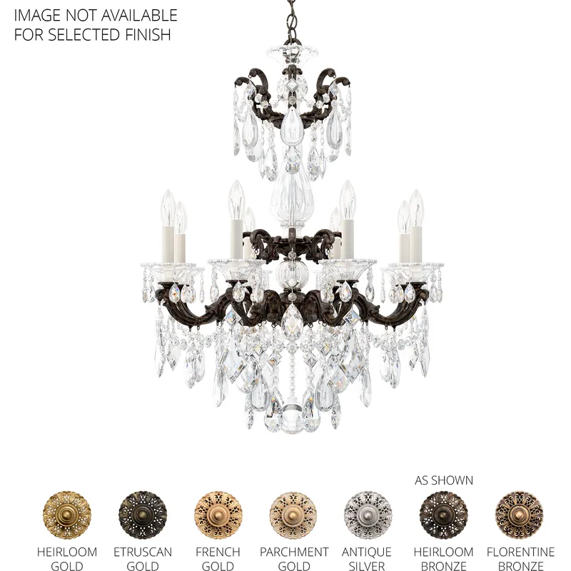 La Scala 8 Light Etruscan Gold Chandelier Ceiling Light in Radiance