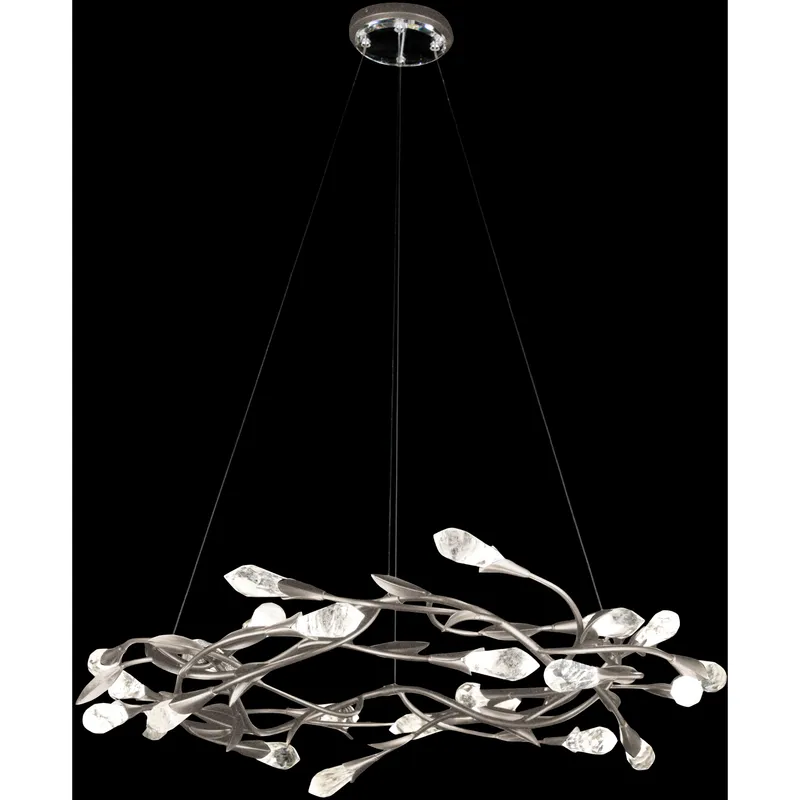 Signature Secret Garden LED 35.4 inch Antique Silver Chandelier Ceiling Light, Schonbek Signature