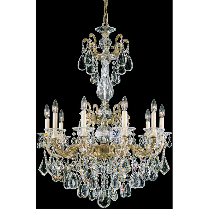 La Scala 10 Light 28 inch Antique Silver Chandelier Ceiling Light in Heritage, Antique Silver Cast
