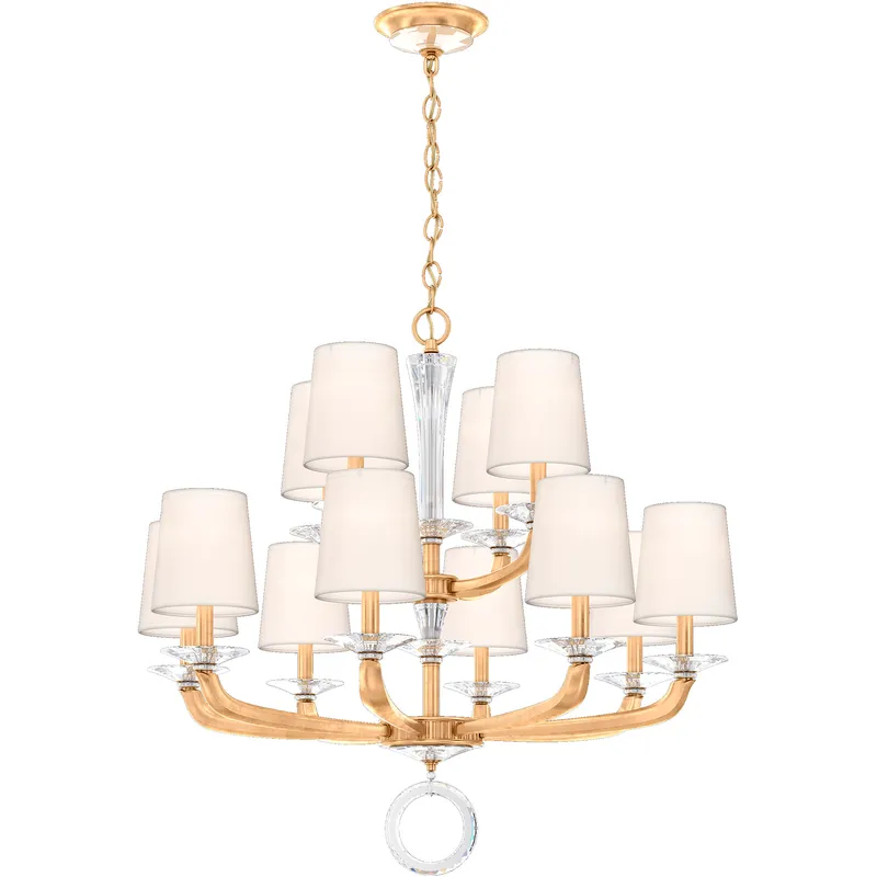 Emilea 12 Light 33.5 inch Heirloom Gold Chandelier Ceiling Light