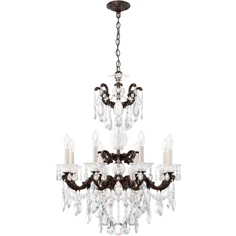 La Scala 8 Light 25 inch Heirloom Bronze Chandelier Ceiling Light in Heritage, Heirloom Bronze Cast