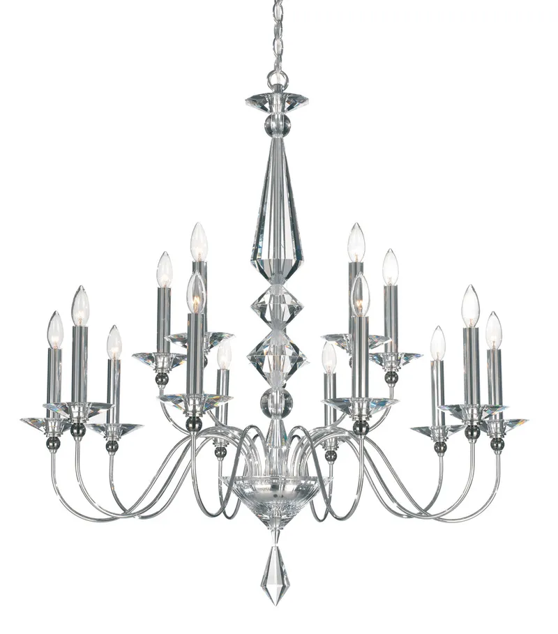 Jasmine 15 Light 36 inch Polished Silver Chandelier Ceiling Light