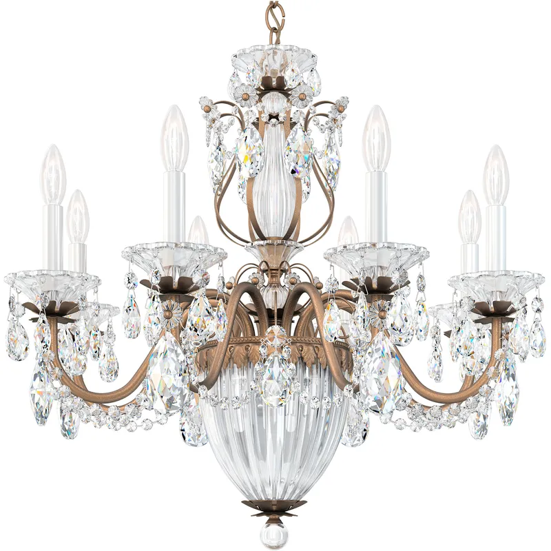 Bagatelle 11 Light 26.5 inch Etruscan Gold Chandelier Ceiling Light in Swarovski