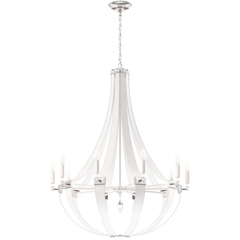 Crystal Empire 10 Light White Pass Chandelier Ceiling Light