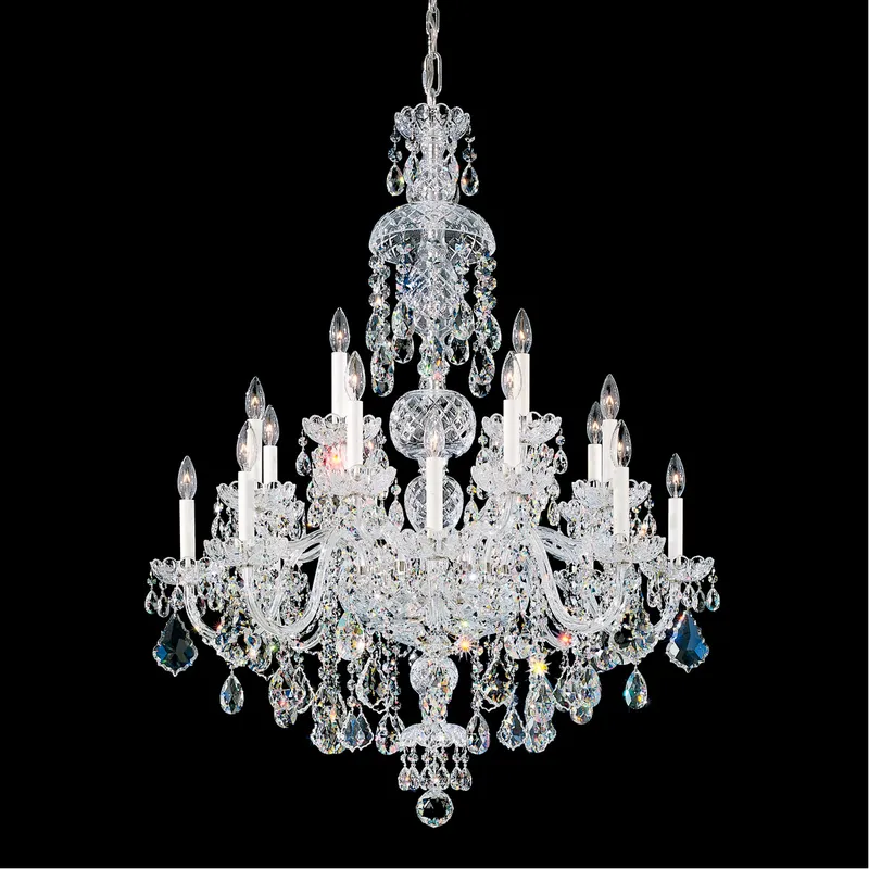 Olde World 25 Light Polished Silver Chandelier Ceiling Light in Heritage