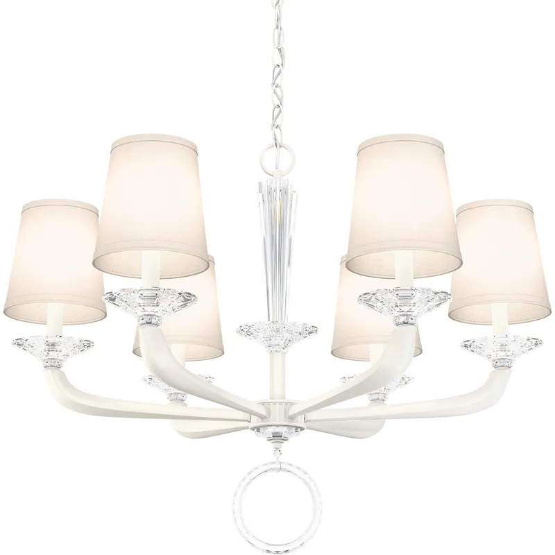 Emilea 6 Light 30.5 inch White Chandelier Ceiling Light