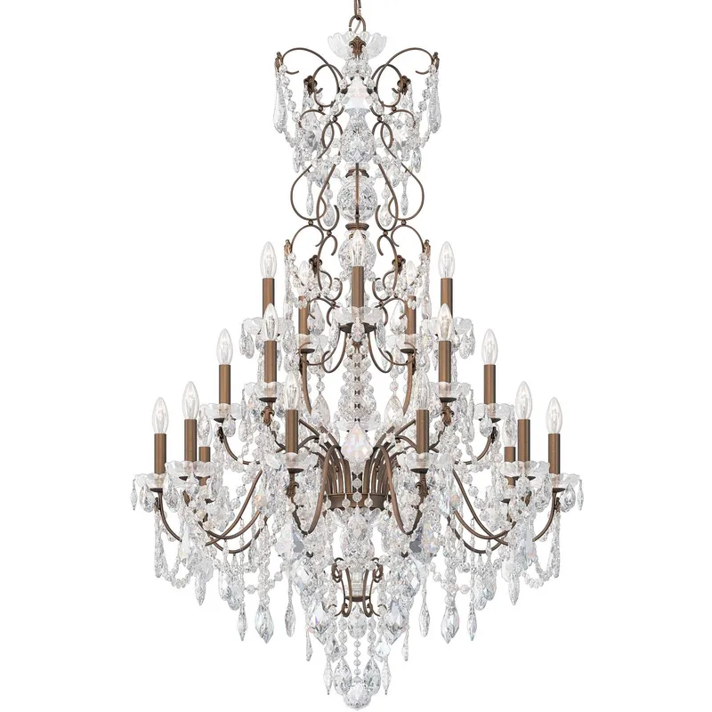 Century 20 Light Etruscan Gold Chandelier Ceiling Light