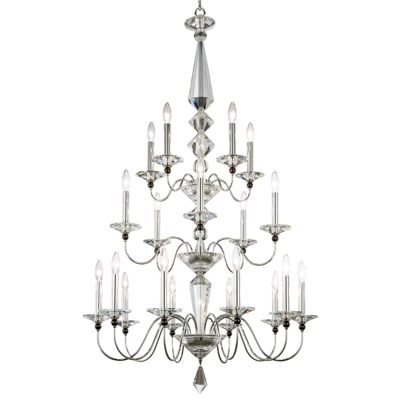 Jasmine 20 Light 36 inch Polished Silver Chandelier Ceiling Light