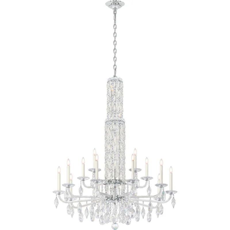 Siena 17 Light White Chandelier Ceiling Light in Radiance, No Spikes