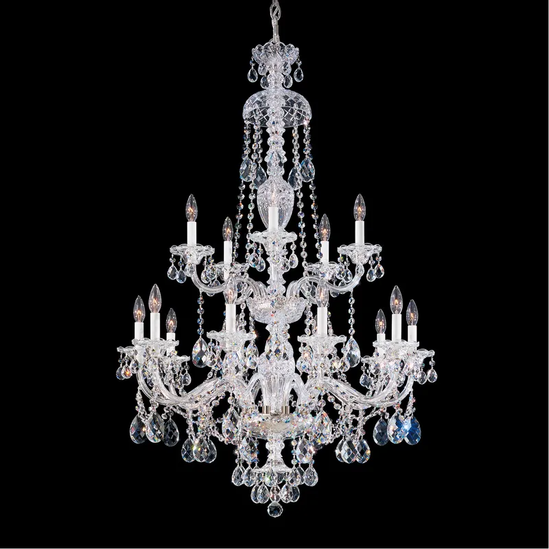 Sterling 15 Light Polished Silver Chandelier Ceiling Light