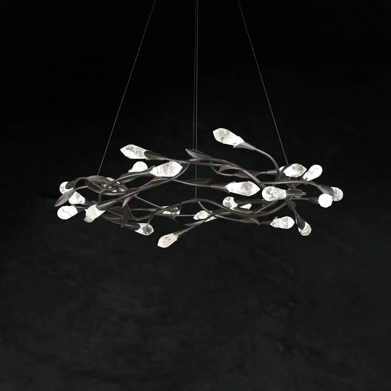 Signature Secret Garden LED 35.4 inch Antique Pewter Chandelier Ceiling Light, Schonbek Signature