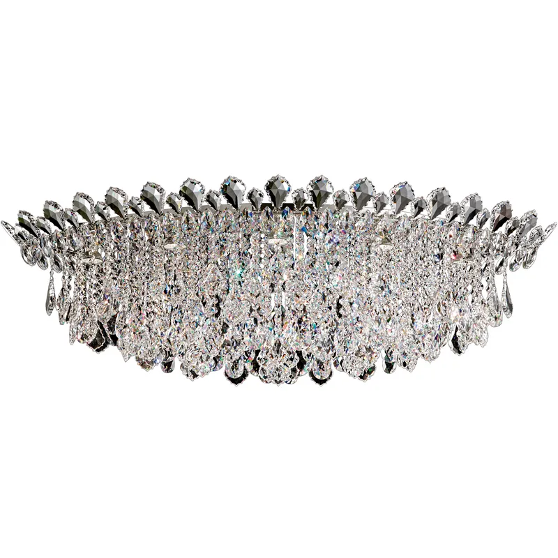 Trilliane Strands 8 Light 25 inch Polished Stainless Steel Flush Mount Ceiling Light in Radiance