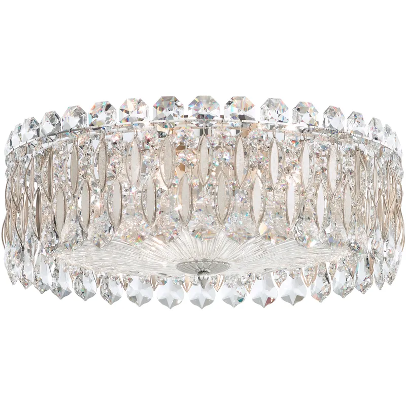 Sarella 3 Light Antique Silver Flush Mount Ceiling Light in Radiance