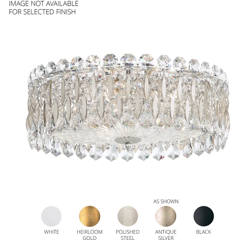 Sarella 3 Light White Flush Mount Ceiling Light in Radiance