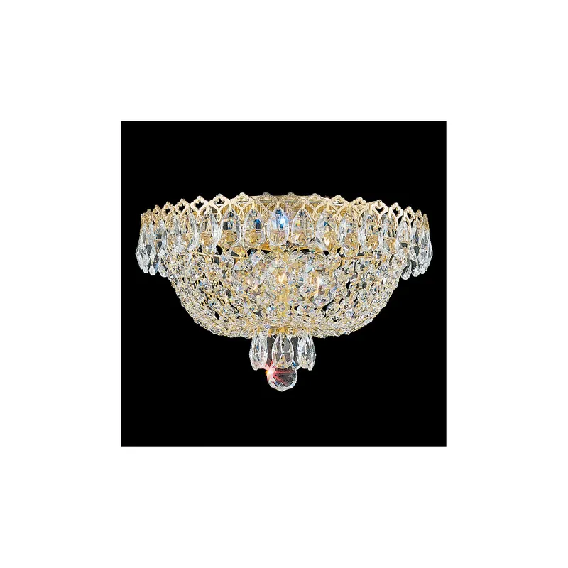 Sarella 3 Light 16 inch Polished Stainless Steel Flush Mount Ceiling Light in Swarovski