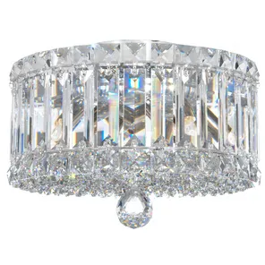 Plaza 4 Light Stainless Steel Flush Mount Ceiling Light in Optic
