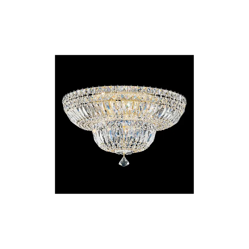 Petit Crystal Deluxe 9 Light Aurelia Flush Mount Ceiling Light in Optic
