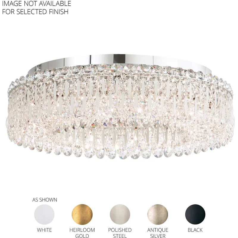 Sarella 12 Light Black Flush Mount Ceiling Light in Radiance