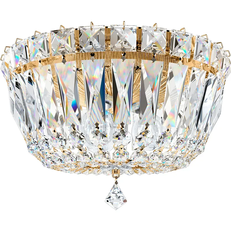 Petit Crystal Deluxe 3 Light Aurelia Flush Mount Ceiling Light in Optic
