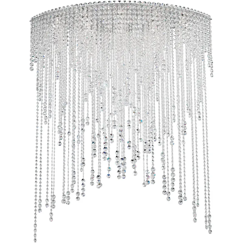 Chantant 8 Light 22 inch Polished Stainless Steel Flush Mount Ceiling Light in Optic, Strand