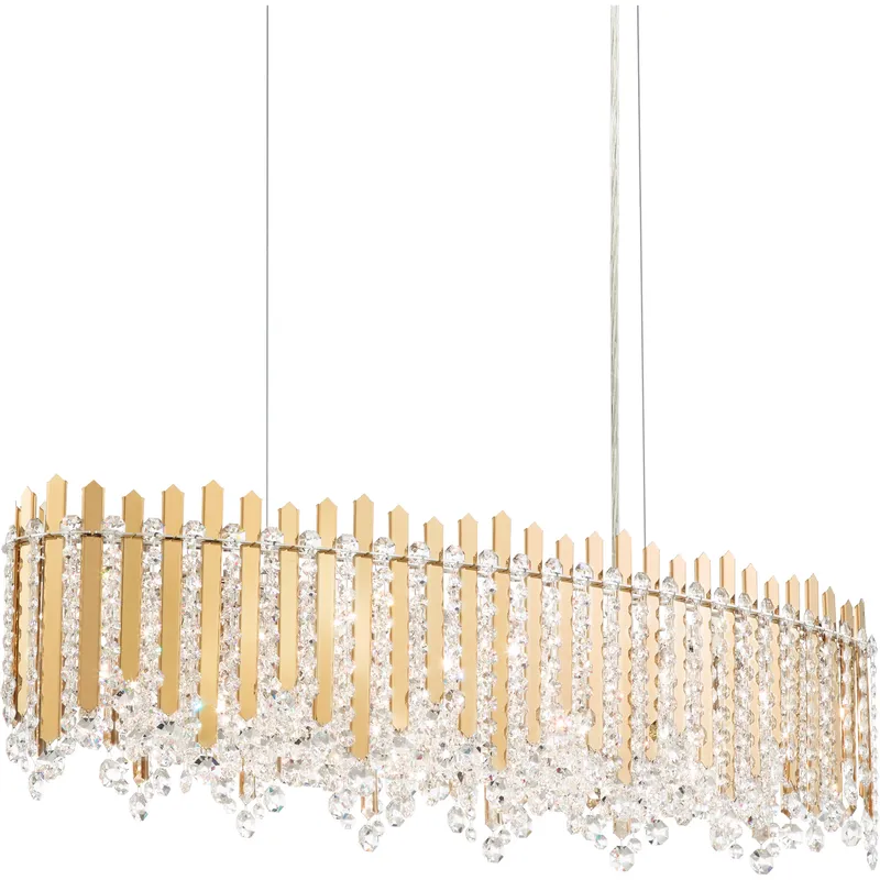 Chatter 12 Light 36 inch Gold Mirror Linear Pendant Ceiling Light in Radiance