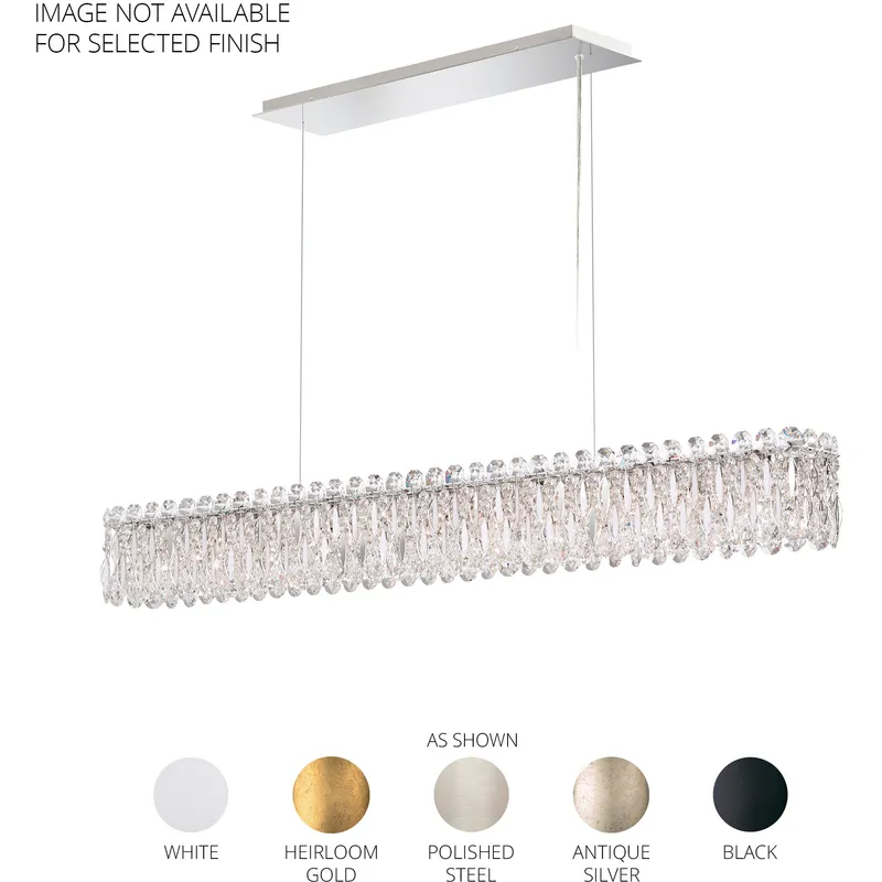 Sarella 11 Light 47.5 inch Black Linear Pendant Ceiling Light in Radiance