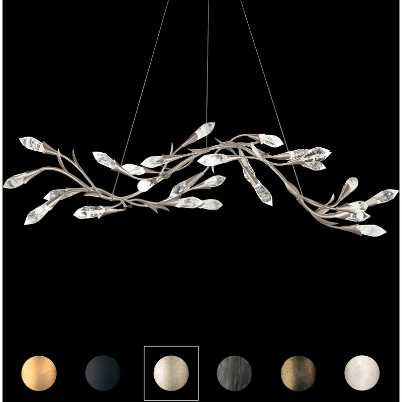 Signature Secret Garden LED 56.3 inch Black Linear Chandelier Ceiling Light, Schonbek Signature