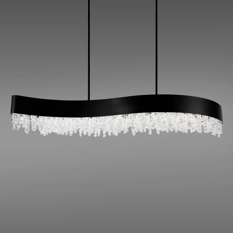 Signature Soleil LED 46.5 inch Black Linear Pendant Ceiling Light, Schonbek Signature