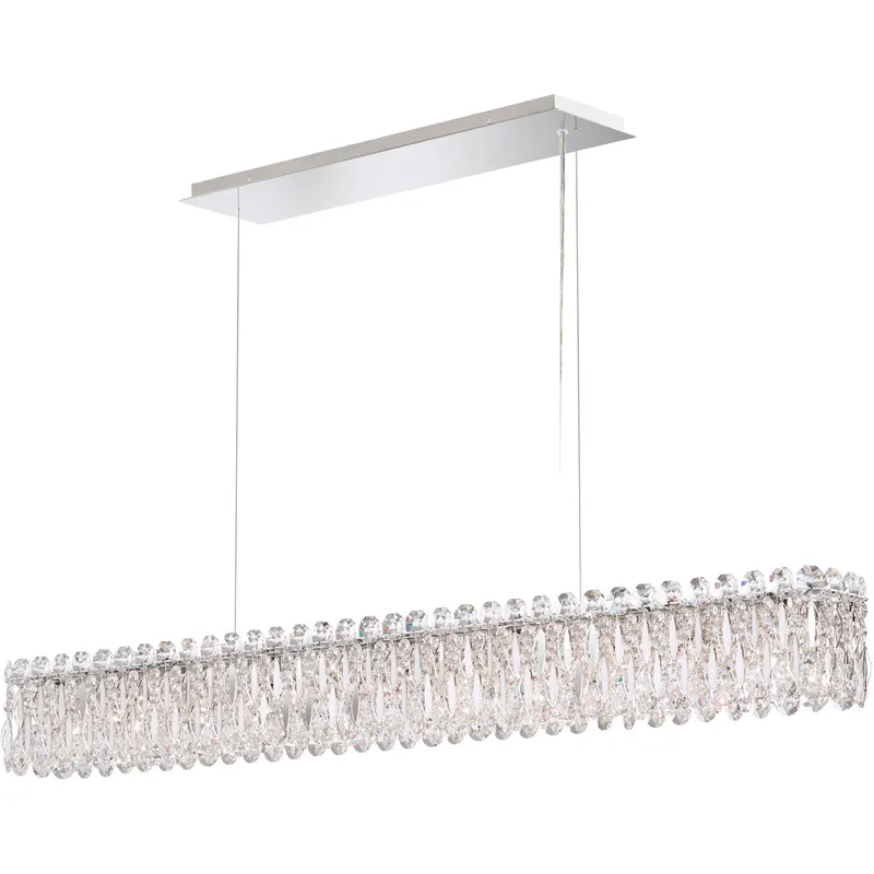 Sarella 11 Light 47.5 inch Antique Silver Linear Pendant Ceiling Light in Heritage