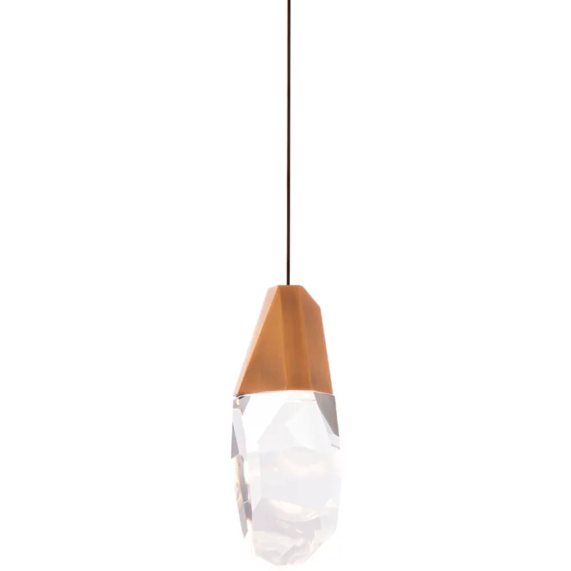 Beyond Martini LED 5.88 inch Aged Brass Mini Pendant Ceiling Light in Optic, Beyond