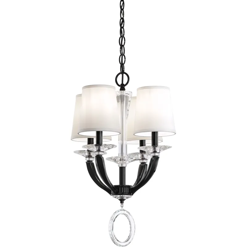 Emilea 4 Light 16.5 inch Jet Black Mini Pendant Ceiling Light