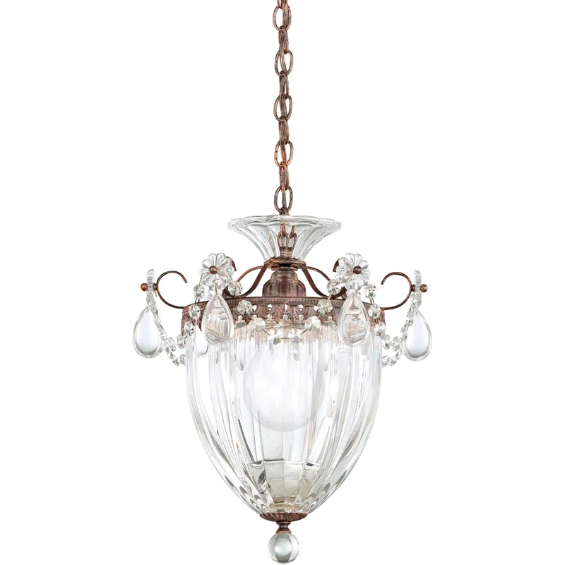 Bagatelle 1 Light Heirloom Bronze Pendant Ceiling Light in Spectra