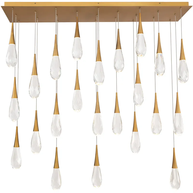 Beyond Hibiscus LED 12 inch Aged Brass Multi-Light Pendant Ceiling Light, Linear Canopy
