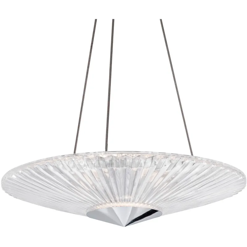 Signature Origami LED 23.8 inch Polished Chrome Pendant Ceiling Light, Schonbek Signature