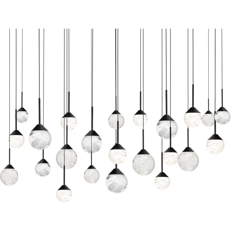 Beyond Quest LED 12 inch Black Multi-Light Pendant Ceiling Light, Linear Canopy