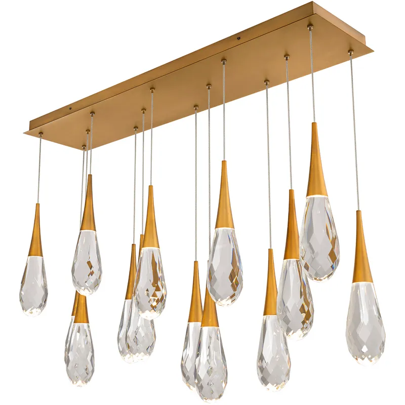 Beyond Hibiscus LED 9.5 inch Aged Brass Multi-Light Pendant Ceiling Light, Linear Canopy