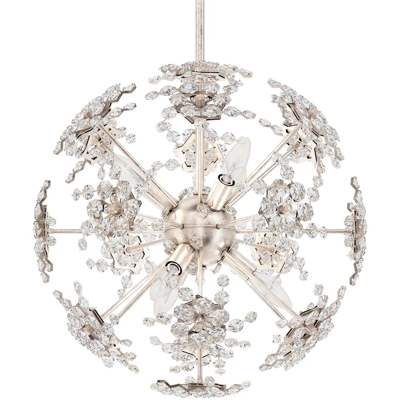 Esteracae 6 Light Antique Silver Pendant Ceiling Light in Radiance