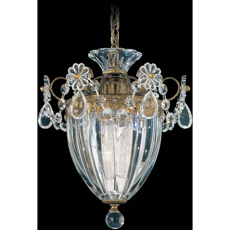 Bagatelle 1 Light 8 inch Etruscan Gold Mini Pendant Ceiling Light in Swarovski